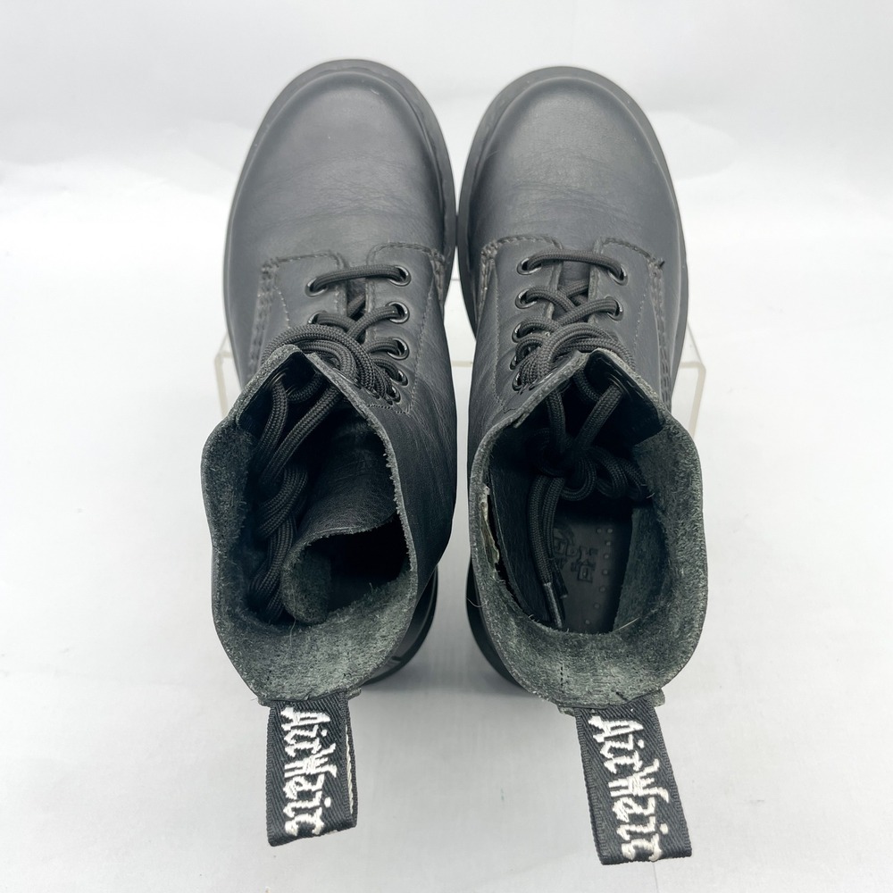 Dr Martens 1460 Pascal Mono Womens 6 Black Leather Combat Boots Goth Grunge Punk - Picture 6 of 11